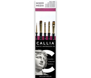 Willow Wolfe Callia Artist Brushes - Mixed Media Blending Paint Brush Set